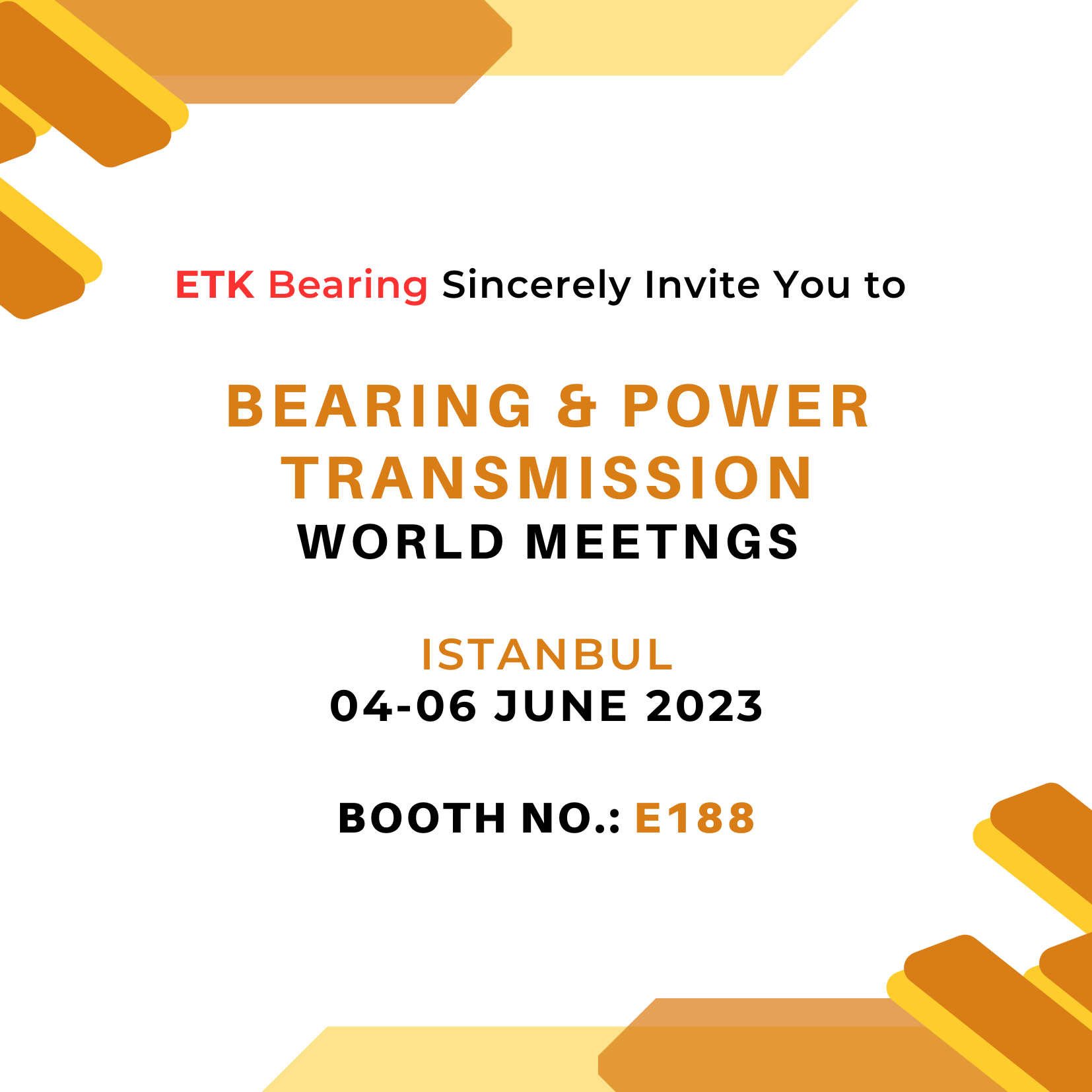 The Invitation to The World Bearing & Power Transmission Meetings 2023